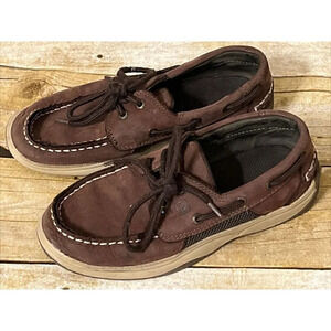 Boys Shoes Size 3.5? Sperrys, Slides, Brown, Fall, Dressy, Wedding, School Q
